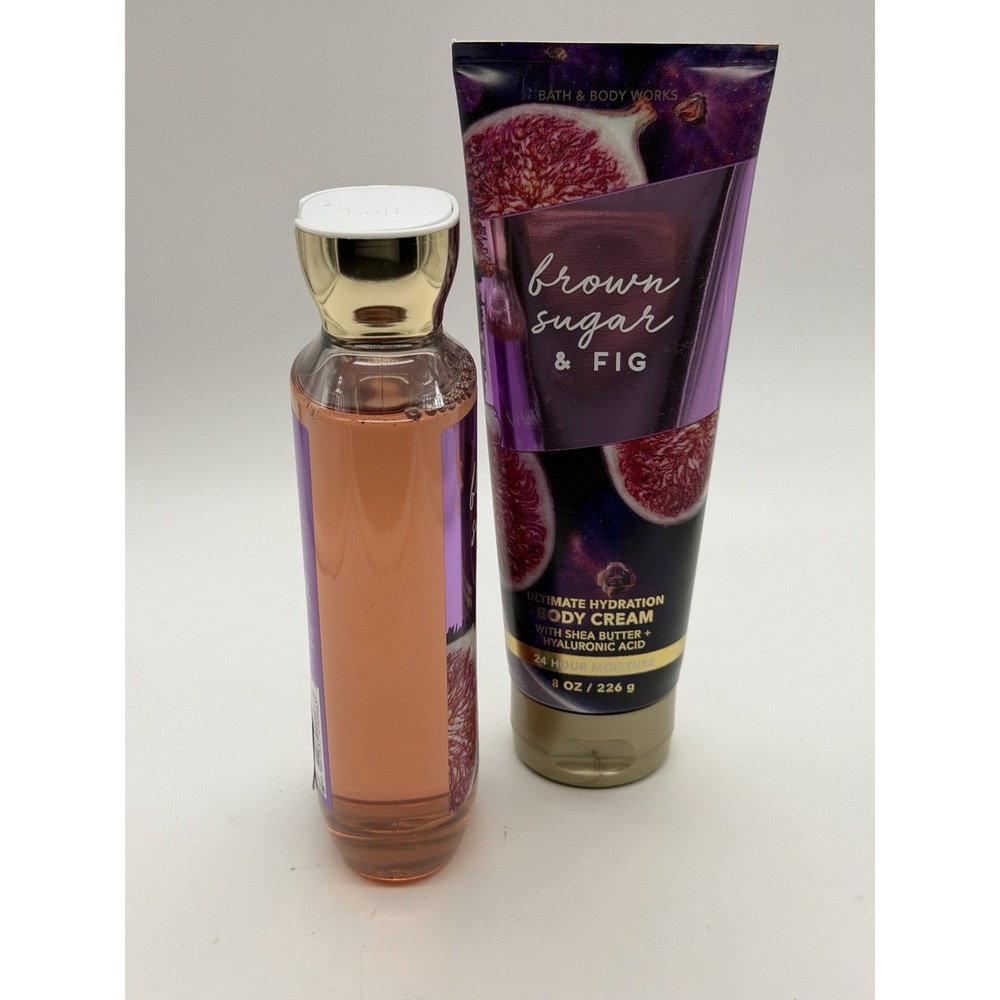 2 PC BATH and BODY WORKS Brown Sugar & Fig Body Cream and Shower Gel Wash - Picture 3 of 3